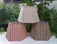 Lampshade Red Beige Black Stripe Hexagon Clip On Lampshade