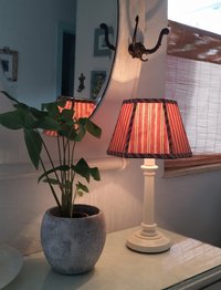 Lampshade Red Beige Black Stripe Hexagon Clip On Lampshade