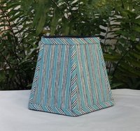 Aqua Indigo Stripe Lampshade, Clip On Lamp Shade
