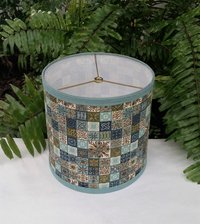 Mid Century Lampshade, Atomic Vintage Fabric Lamp Shade