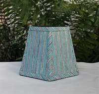 Aqua Indigo Stripe Lampshade, Clip On Lamp Shade