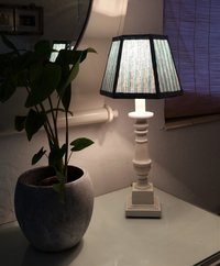 Aqua Indigo Stripe Lampshade, Clip On Lamp Shade