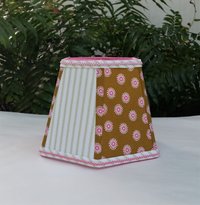 Lampshade, Mustard Brown, Hot Pink, Lime Green Clip On Lamp Shade