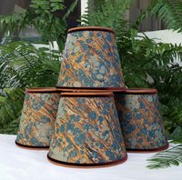 Marbled Paper Lampshade Clip On Table Lamp