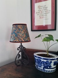 Marbled Paper Lampshade Clip On Table Lamp