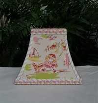 Pink Girl Lamp Shade, Square Bell, Clip On