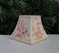 Pink Girl Lamp Shade, Square Bell, Clip On