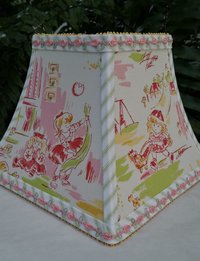 Pink Girl Lamp Shade, Square Bell, Clip On