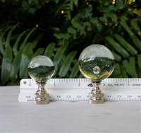 Transparent Lamp Finial, Green Tint Glass