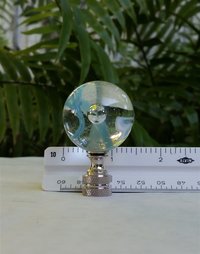 Clear Bue White Swirls Lamp Finial