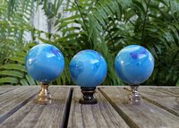 Light Blue Lamp Finial, White Blue Swirls