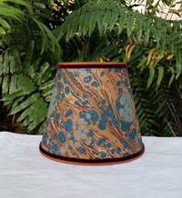 Marbled Paper Lampshade Clip On Table Lamp