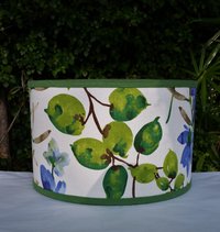 Floral Lampshade, Cobalt Blue, Lime Green Lamp Shade