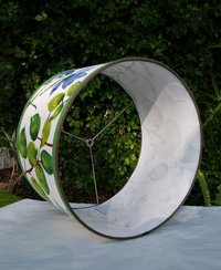 Floral Lampshade, Cobalt Blue, Lime Green Lamp Shade