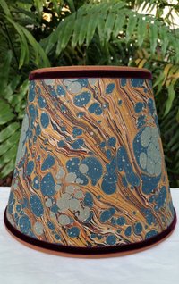 Marbled Paper Lampshade Clip On Table Lamp