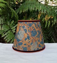 Marbled Paper Lampshade Clip On Table Lamp