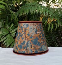 Marbled Paper Lampshade Clip On Table Lamp