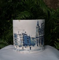 Large Drum Lampshade, Venice Painting Lamp Shade