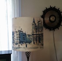 Large Drum Lampshade, Venice Painting Lamp Shade