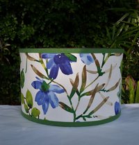 Floral Lampshade, Cobalt Blue, Lime Green Lamp Shade