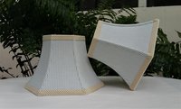 Cornflower Blue Ticking Swing Arm Lampshade, Hexagon Lamp Shade