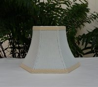 Cornflower Blue Ticking Swing Arm Lampshade, Hexagon Lamp Shade