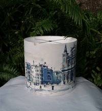 Large Drum Lampshade, Venice Painting Lamp Shade