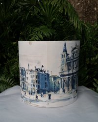 Large Drum Lampshade, Venice Painting Lamp Shade