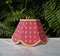 Coral Pink Clip On Lampshade, Scallop Lamp Shade