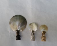 Shell Lamp Finial, Black, Pearl, Golden Iridescent