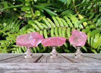 Pink Lamp Finial, Clear Glass Rock