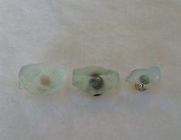 Light Aqua Lamp Finial, Jagged Edge Glass Rock
