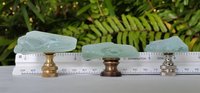 Light Aqua Lamp Finial, Jagged Edge Glass Rock