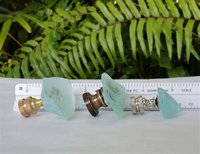 Light Aqua Lamp Finial, Jagged Edge Glass Rock
