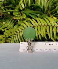 Frosted Glass Lamp Finial, Green Disc