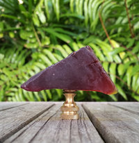 Cherry or Deep Red Lamp Finial, Sea Glass