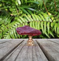 Cherry or Deep Red Lamp Finial, Sea Glass