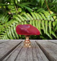 Cherry or Deep Red Lamp Finial, Sea Glass