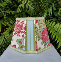 Hot Pink Blue Floral Lampshade