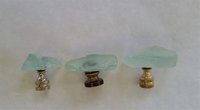 Light Aqua Lamp Finial, Jagged Edge Glass Rock