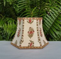 Floral Fabric Small Lampshade, Vintage Jofa Fabric Clip On Hex Bell
