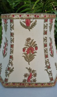 Floral Fabric Small Lampshade, Vintage Jofa Fabric Clip On Hex Bell