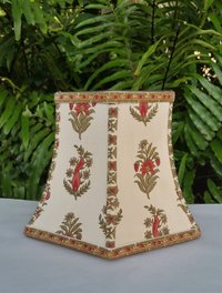 Floral Fabric Small Lampshade, Vintage Jofa Fabric Clip On Hex Bell