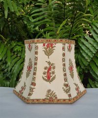 Floral Fabric Small Lampshade, Vintage Jofa Fabric Clip On Hex Bell