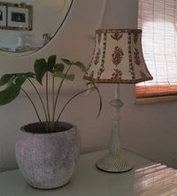Floral Fabric Small Lampshade, Vintage Jofa Fabric Clip On Hex Bell