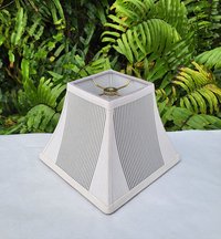 Gray White Square Bell Frame Lampshade Table Lamp