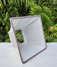 Gray White Square Bell Frame Lampshade Table Lamp