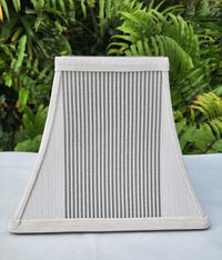 Gray White Square Bell Frame Lampshade Table Lamp