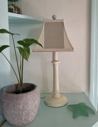Gray White Square Bell Frame Lampshade Table Lamp