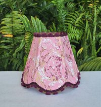 Marbled Paper Lampshade Pink Scallop Clip On